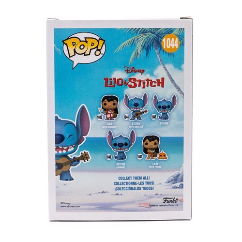 Lilo & Stitch Stitch with Ukulele Diamond Glitter Pop! Vinyl Figure - EE Exclusive