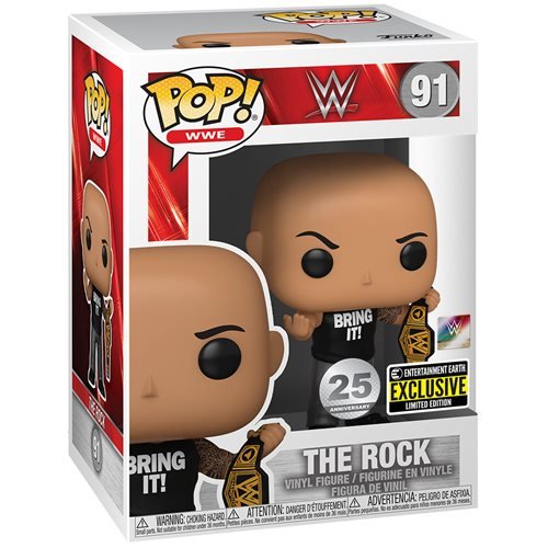 WWE The Rock with Championship Belt Pop! Vinyl Figure - EE Exclusive
